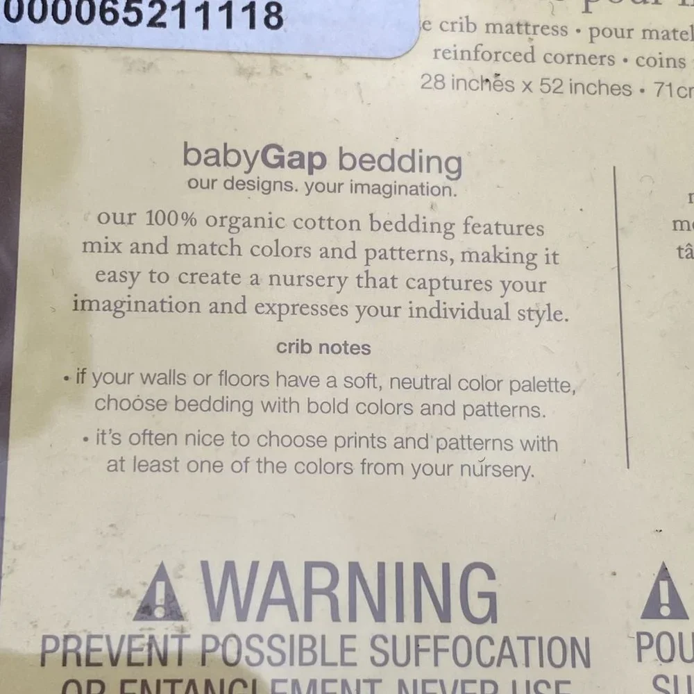 Baby GAP Organic Cotton Green Fitted Crib Sheet